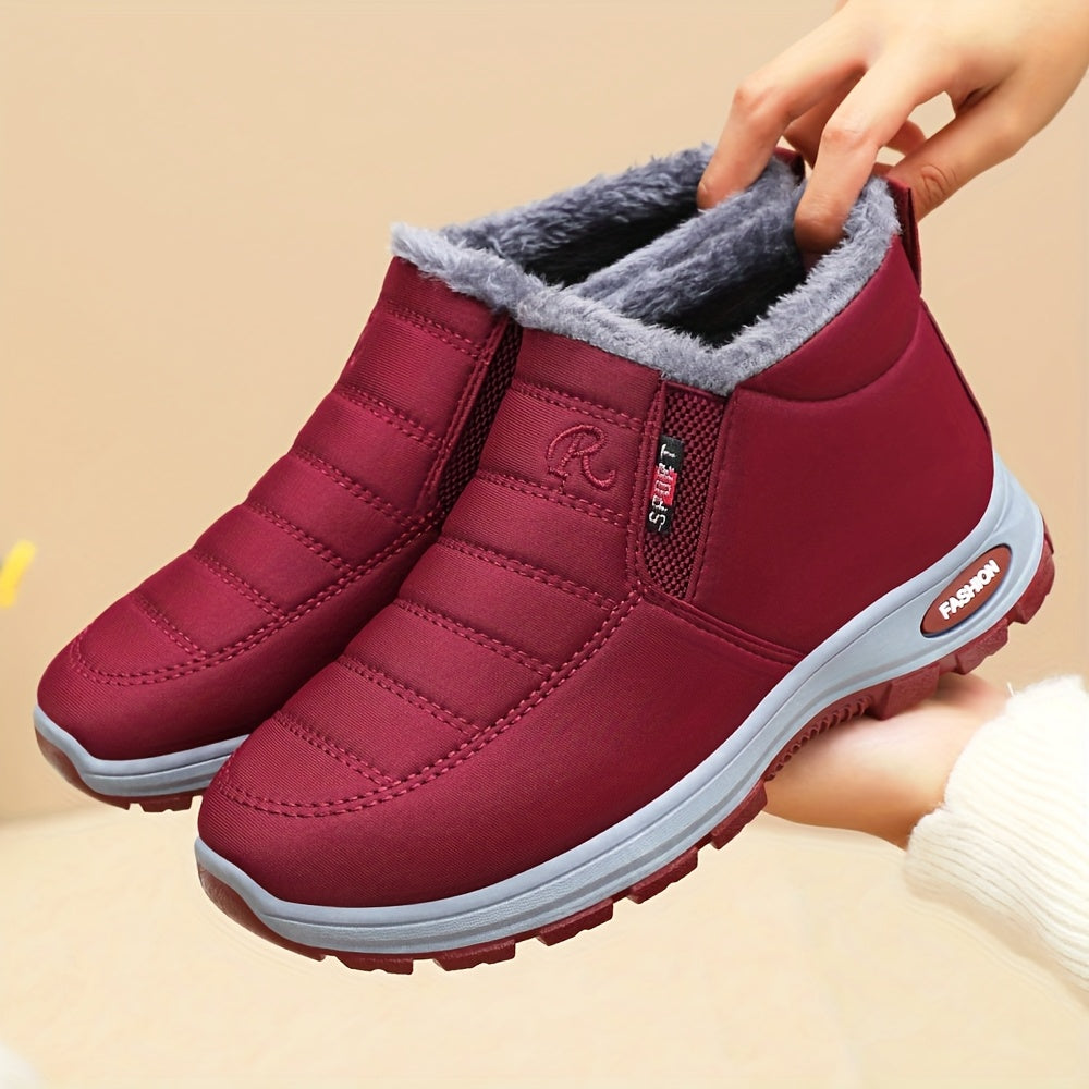 Women's Casual Ankle Boots Warm Soft Sole All-Season Slip-On