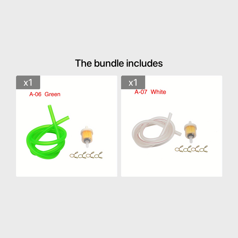 Motorcycle Gas Fuel Filter Petrol Pipe Hose Line 6mm with 4 Clips