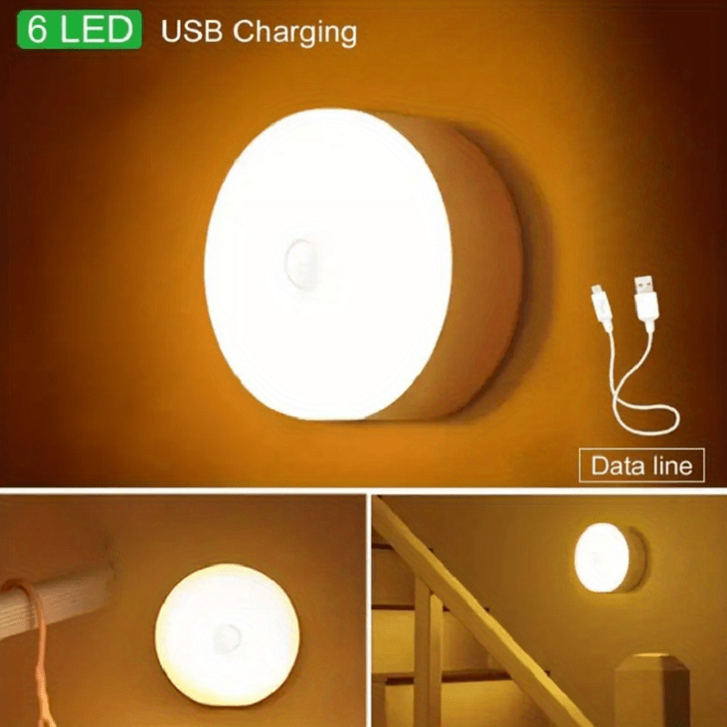 Wireless Motion Sensor Night Light with 6 LED Bulbs for Bedroom and Staircase