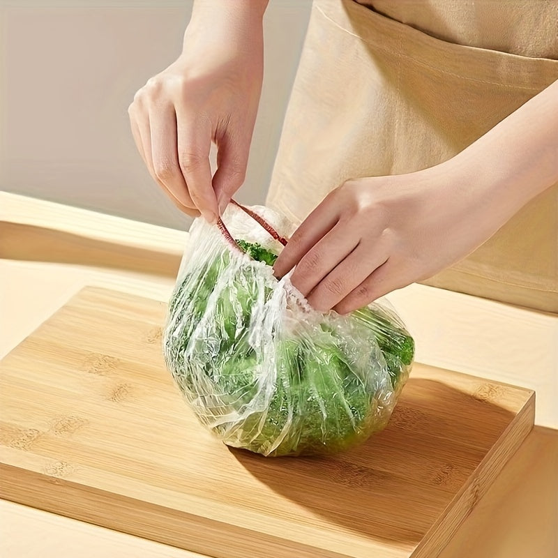 Disposable Food Wraps White Saran Wrap 100/300/500pcs Food Grade Plastic Bag for Kitchen and Picnic