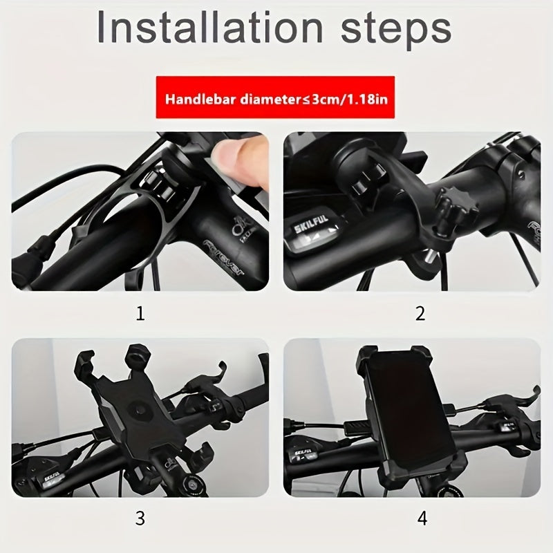 Bike Phone Mount Durable ABS Secure Grip for Electric Scooters Mountain Bikes