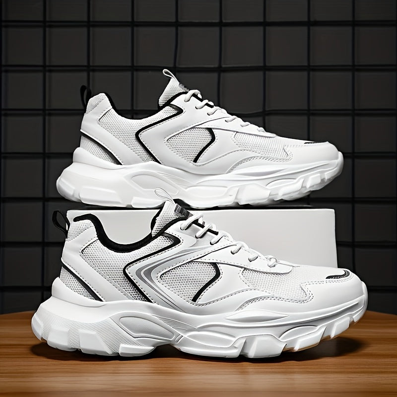 Erkaklar uchun prep stili sport krossovkalari, nafas oladigan to'r bilan, soxta pastki dizayn, bir rangda. Tasodifiy yugurish va mashg'ulotlar uchun ideal. Yuqori burchak, EVA taglik, mato ichki qismi va bog'ichli yopish bilan ajralib turadi.