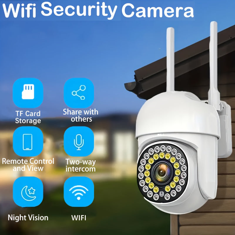 Cámara de seguridad inalámbrica con giro y inclinación de 360°, audio bidireccional, control remoto