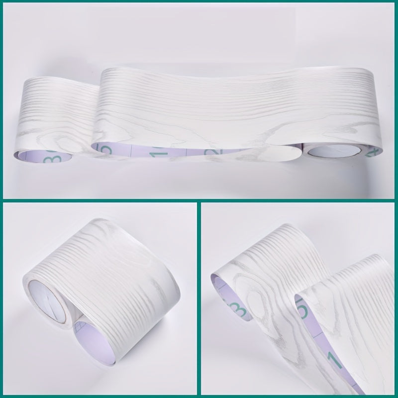 Self-Adhesive Wall Corner Decor Wood Grain Skirting Line 8cm x 5m