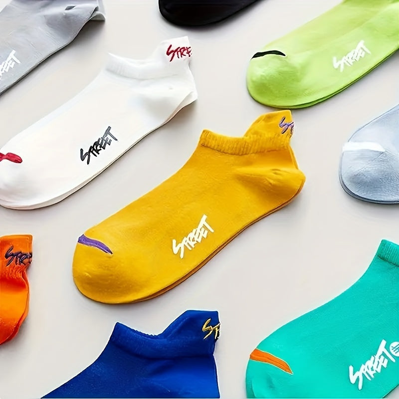 Мужские лайнерные носки-анкеты, 10 пар, дышащие, впитывающие, вязанные из полиэстера и спандекса