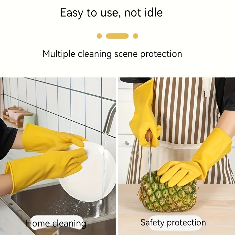 6 Sets Silicone Household Gloves with Thickened Rubber for Dishwashing and Cleaning