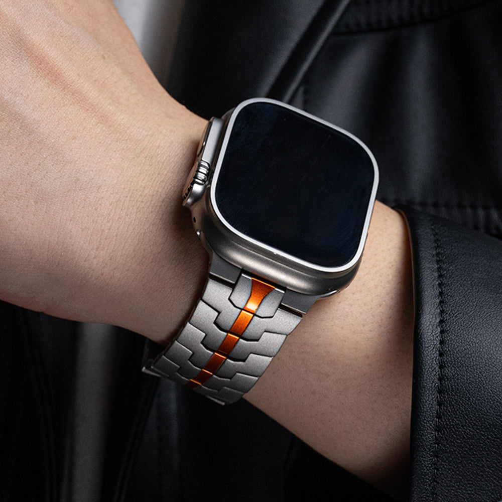 Men's Titanium Smartwatch Band for Apple Watch 49mm 46mm Compatible with Series 4 5 6 7 8 9 10 Ultra 2