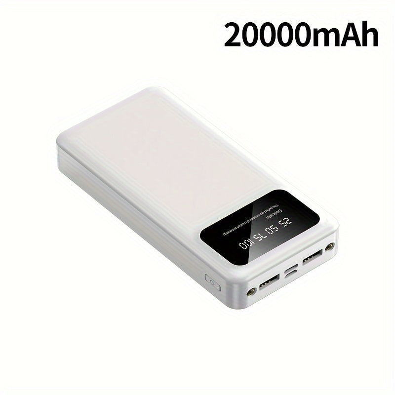 20000mAh portativ quvvat banki, ikki LED chiroq va katta ekran bilan