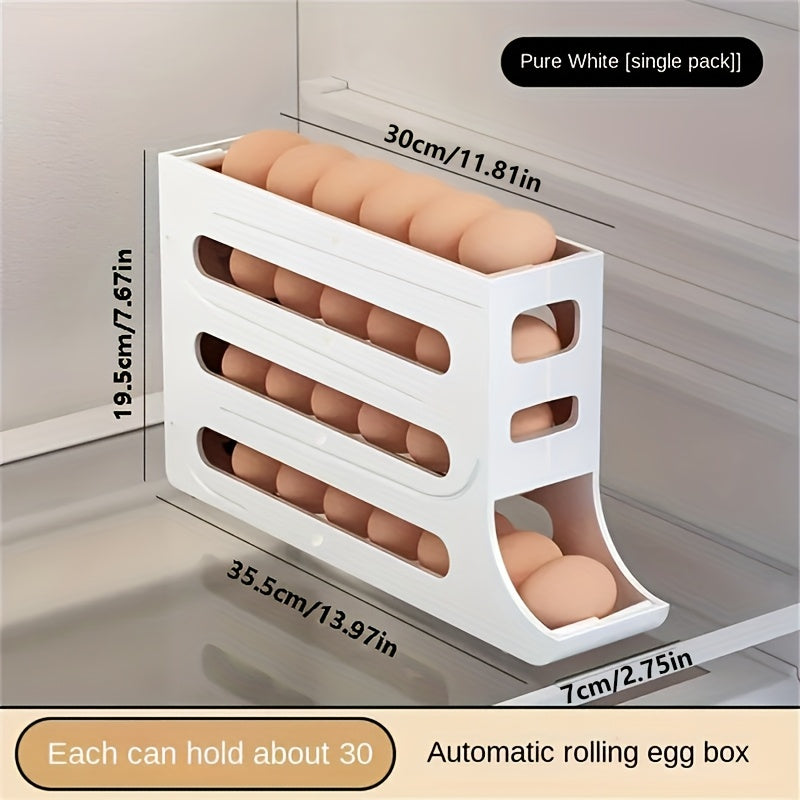 Large-Capacity Automatic Egg Dispenser Refrigerator Egg Holder Durable PP