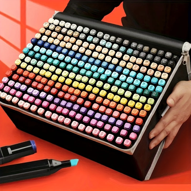48 Double-Headed Painting Marker Pens Set with Cloth Bag for Artists and Students