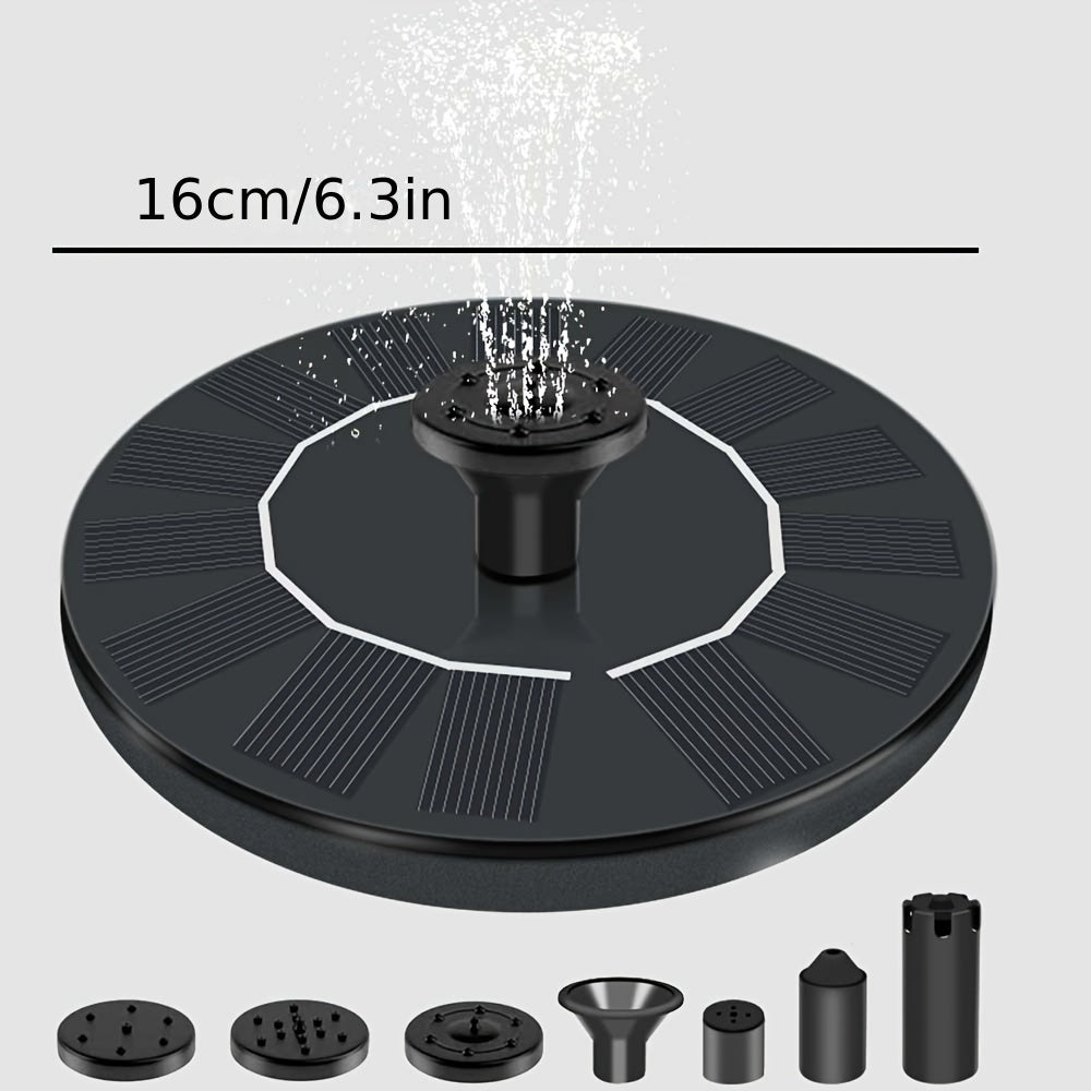 1.4W Mini Quyosh Fontani 6 Ta Nasos Bilan, Integratsiyalashgan Quyosh Paneli Va Sprinkler, Bog‘, Ko‘l, Qush Vannasi Uchun - Tashqi DIY To‘plami, Zamonaviy Dizayn, Mustahkam Plastik.
