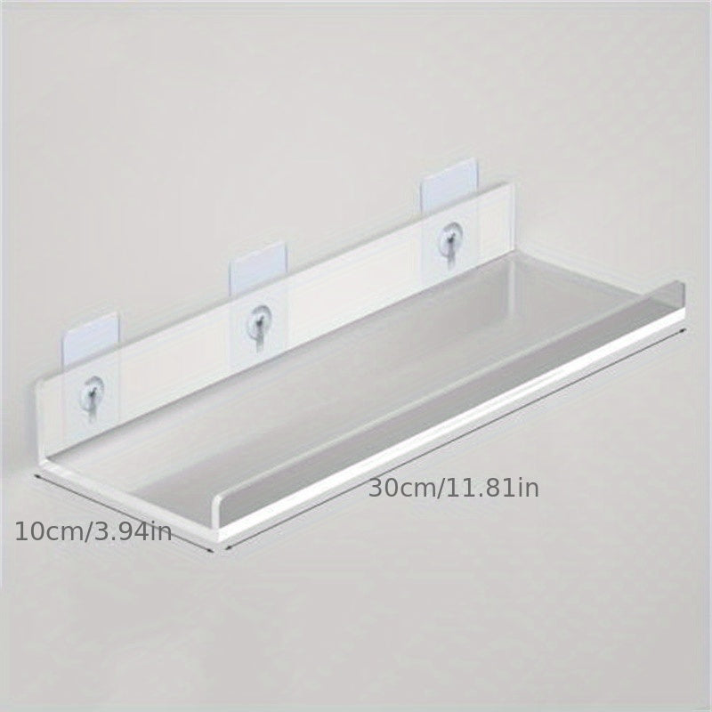 Acrylic Bathroom Shelf Wall Mount Punch-Free Toilet Storage Organizer
