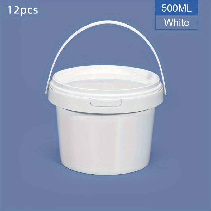 12-Piece Clear Round Plastic Food Storage Containers with Handles, Microwave Safe