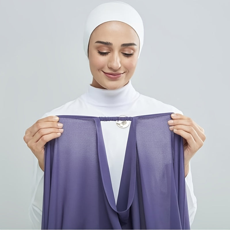 Women's Chiffon Hijab Scarf Long Shawl Lightweight Hair Wrap Solid Color