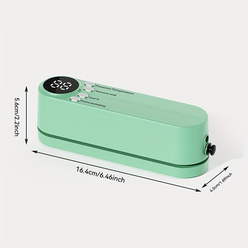 5-in-1 Portable Vacuum Sealer with LED Display USB Rechargeable Food Preservation Kit