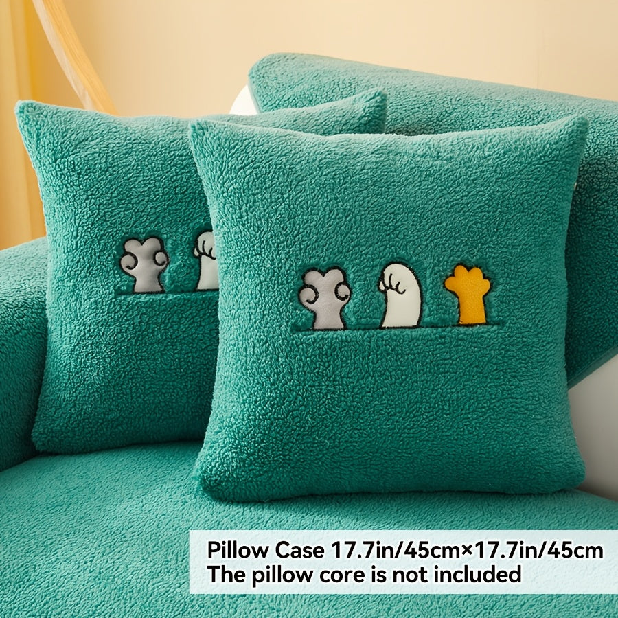 Роскошный фальшивый овечий плюшевый чехол для дивана на зиму, дружелюбный к домашним животным и стираемый в машине. Обеспечивает защиту от царапин и подходит для диванов от одного до четырех мест, а также для кроватей и подушек.