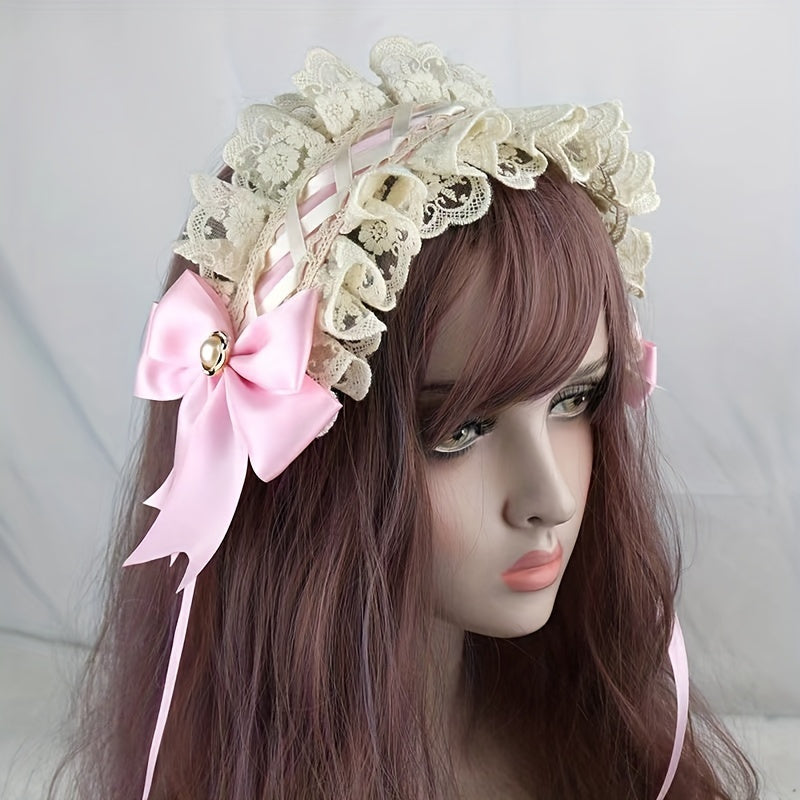 Maid Style Hair Accessory Headband with Non-slip Duck Billed Clips for Women