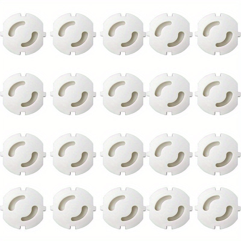Juego de 20 cubiertas de enchufe de plástico ABS blancas para protección infantil