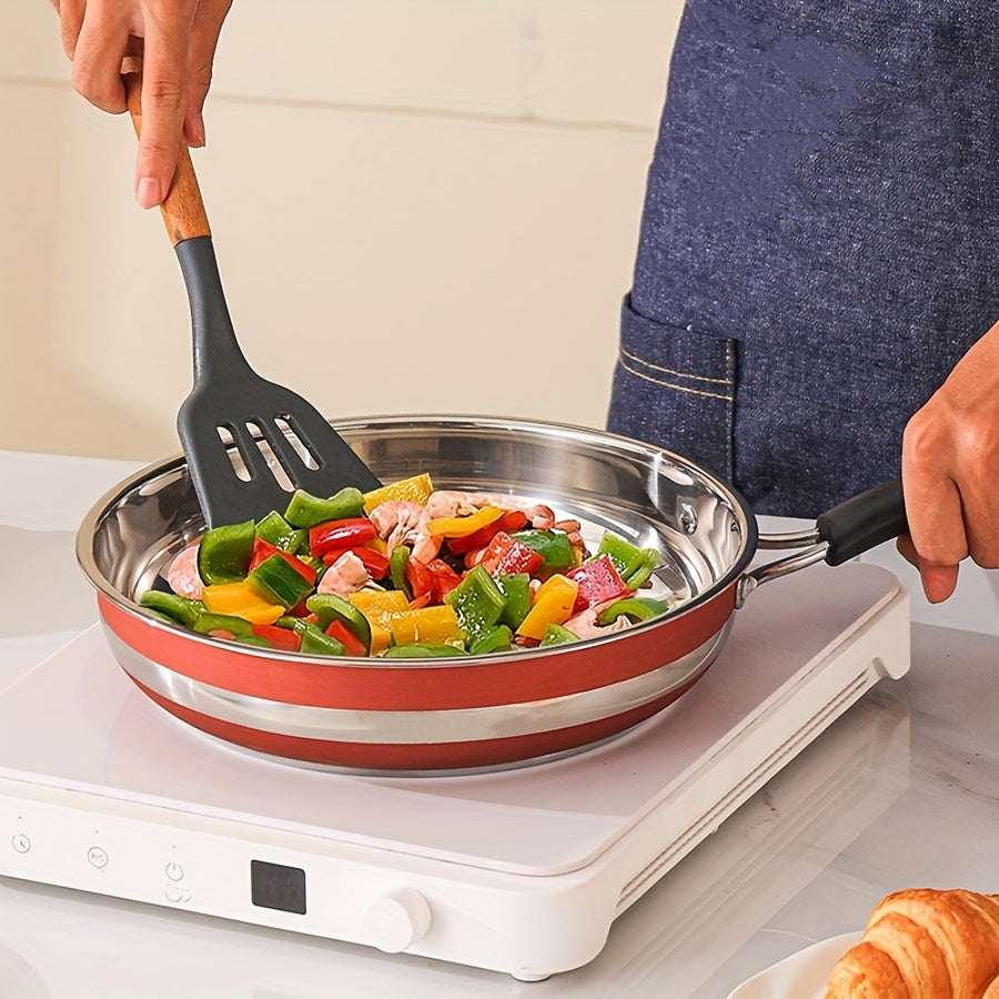 12-Piece Stainless Steel Cookware Set Non-Stick Pots and Pans with Glass Lids