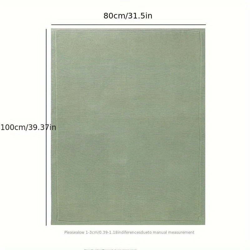 Baby Blanket Knitted Solid Color Soft Cotton for Home Travel and Celebrations