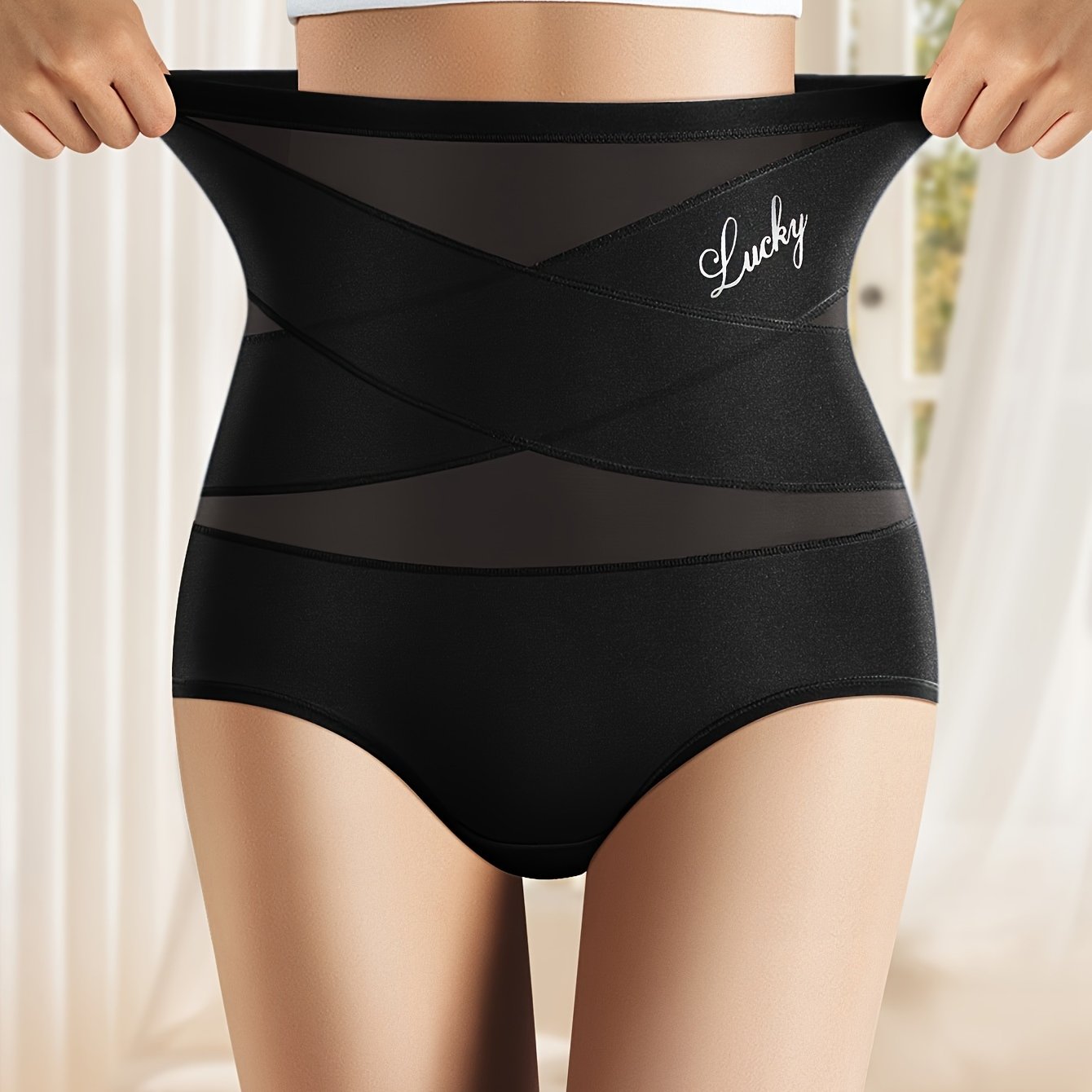 High-Waisted Tummy Control Seamless Shaping Underwear for Women with Breathable Mesh Waist Cincher