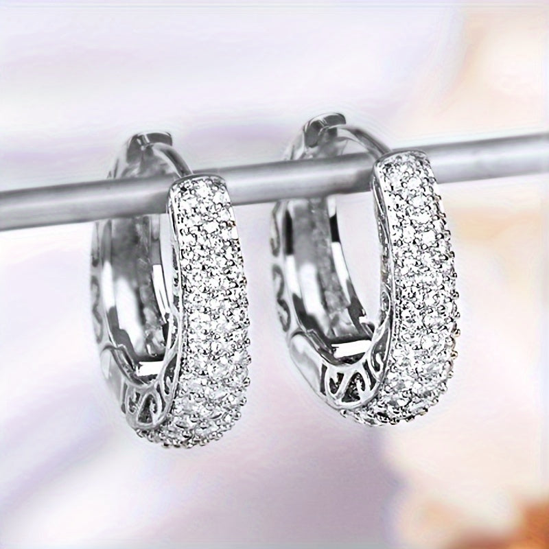 Gold Zirconia Earrings for Women Bridal Wedding Fashion Accessories