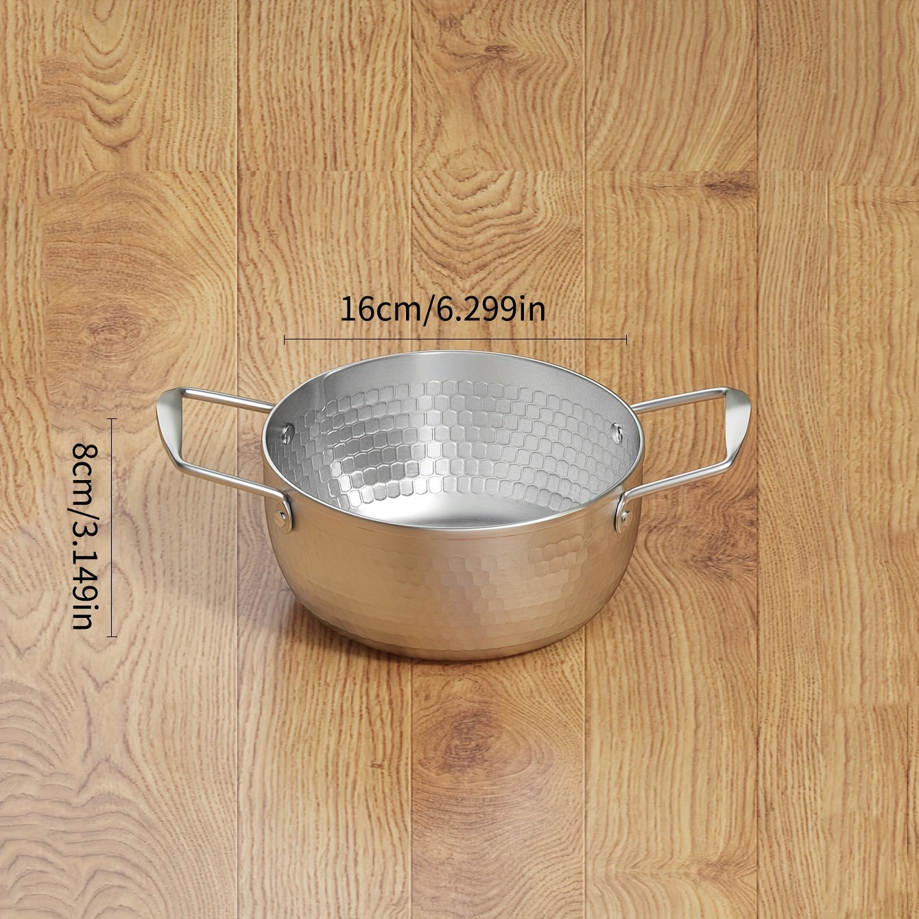 Stainless Steel Soup Pot with Handles for Cooking and Boiling in Silver