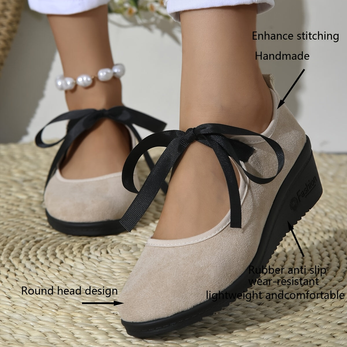 Women's Casual Fabric D'Orsay Pumps Platform Heels All-Season Comfort