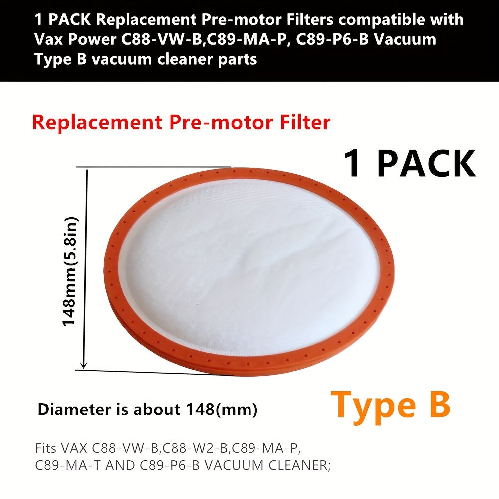 Vacuum Pre-Motor Filter for Bagless Vacuums, Foam and Plastic, 1 Pack