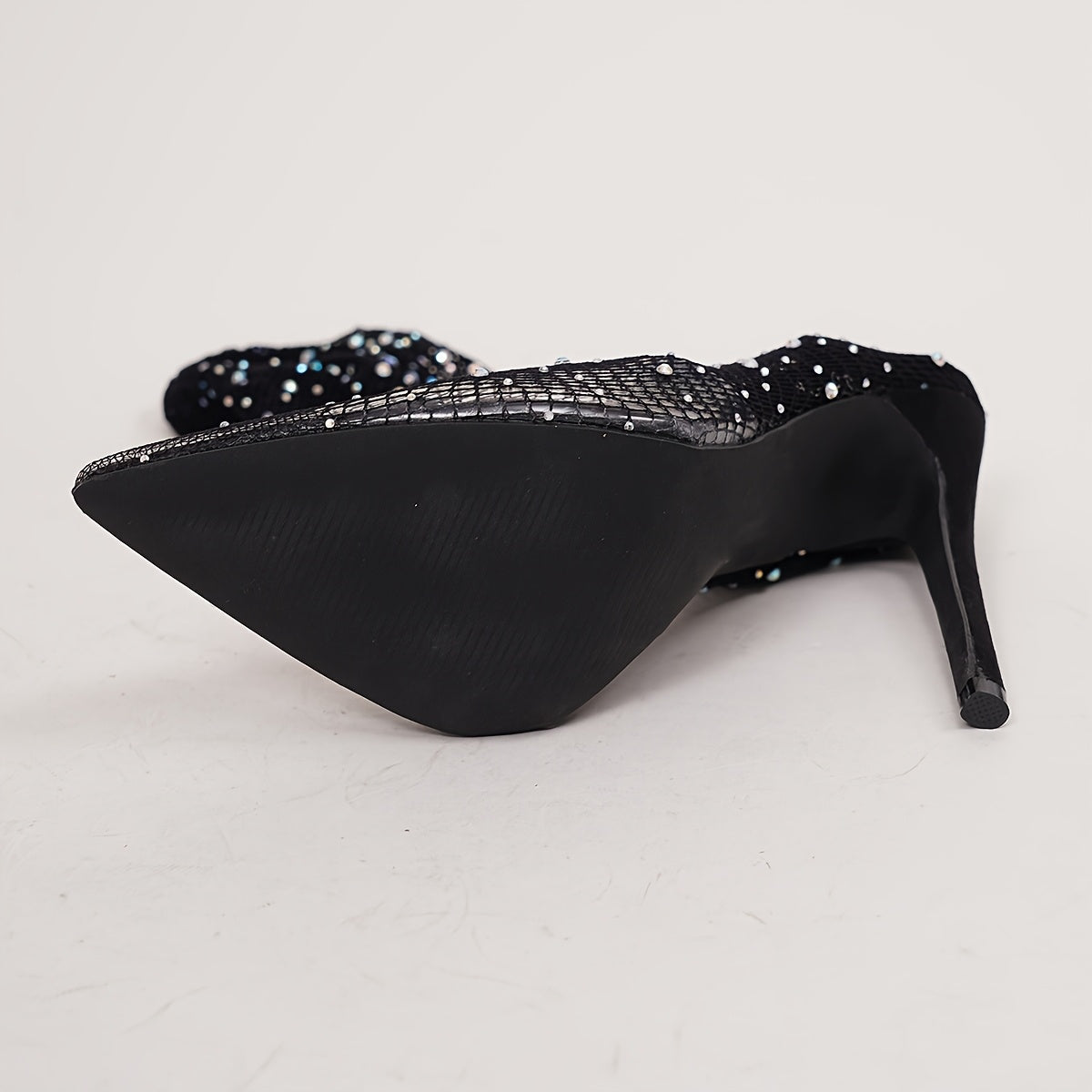 Women's Rhinestone Mesh Pointed Toe Stiletto Ankle Boots All-Season