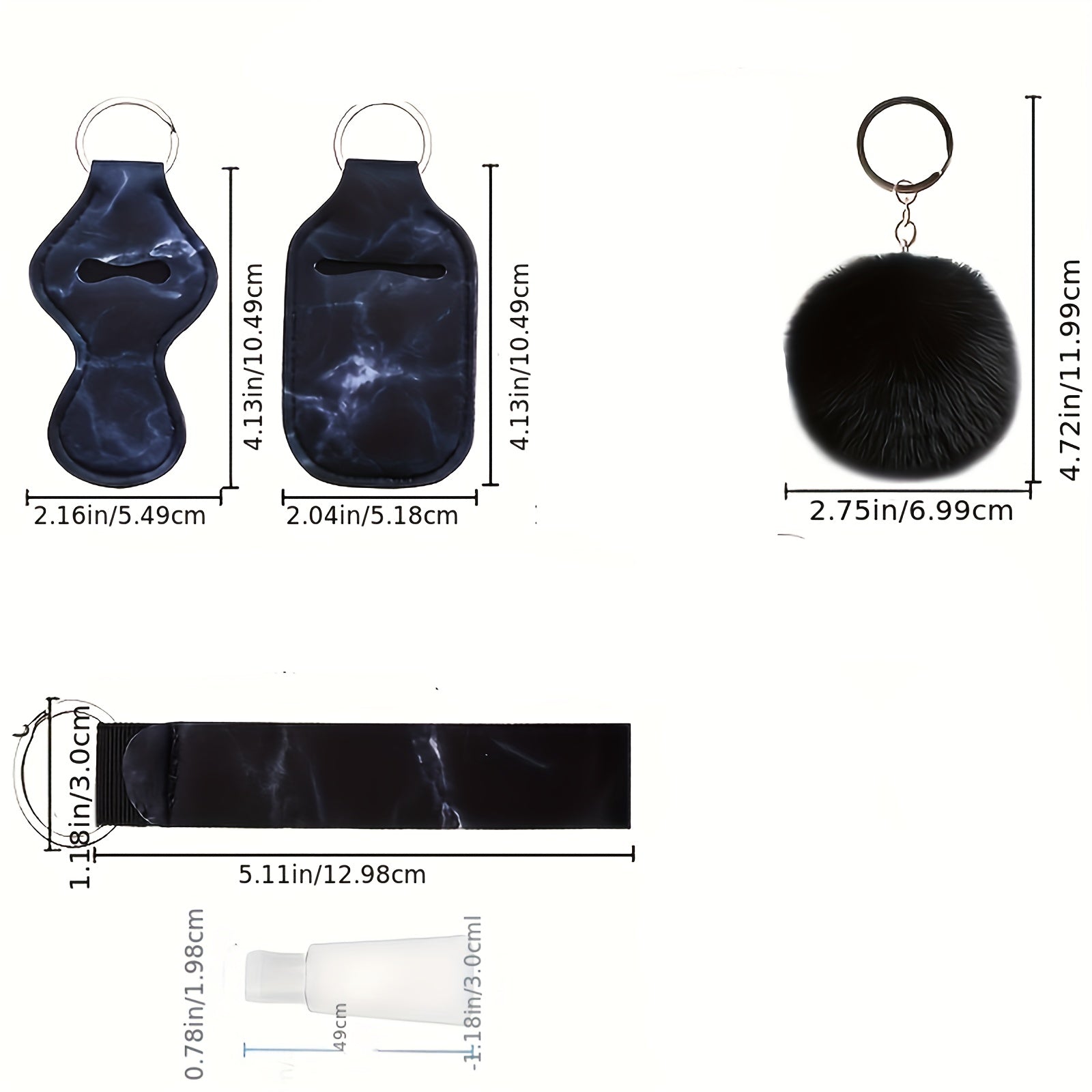 25-Piece Lipstick Holder Keychain Set with Sanitizer Bottle Bag and Rope