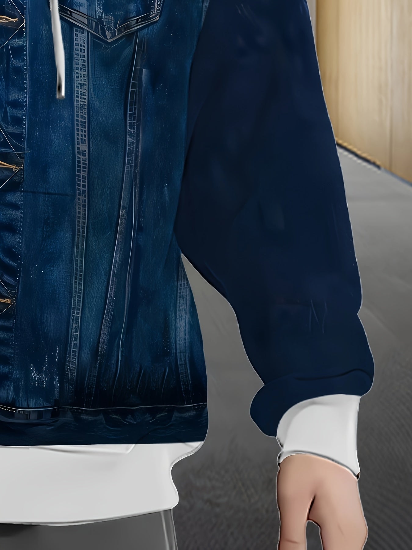 Sudadera con capucha y cremallera para hombre con impresión digital 3D, poliéster, casual, primavera y otoño