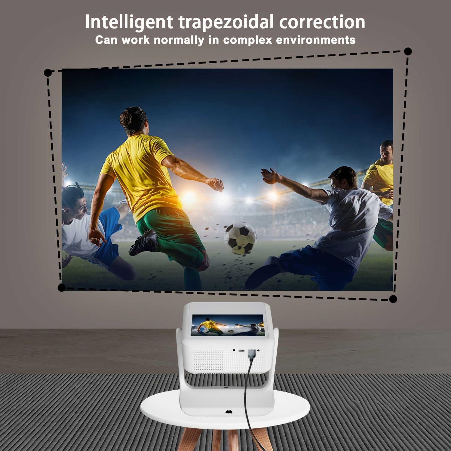 Portable 1080P 4K Projector with Touch Screen WiFi 6 Home Theater