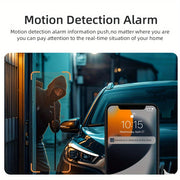 Cámara de seguridad WiFi HD 1080P con visión nocturna, audio bidireccional, alertas de movimiento, panorámica de 355°, para uso en interiores, con alimentación USB