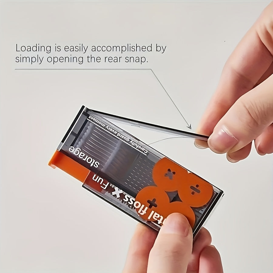 Portable Automatic Dental Flosser with 10 Pre-Cut Strings, Compact Travel Case