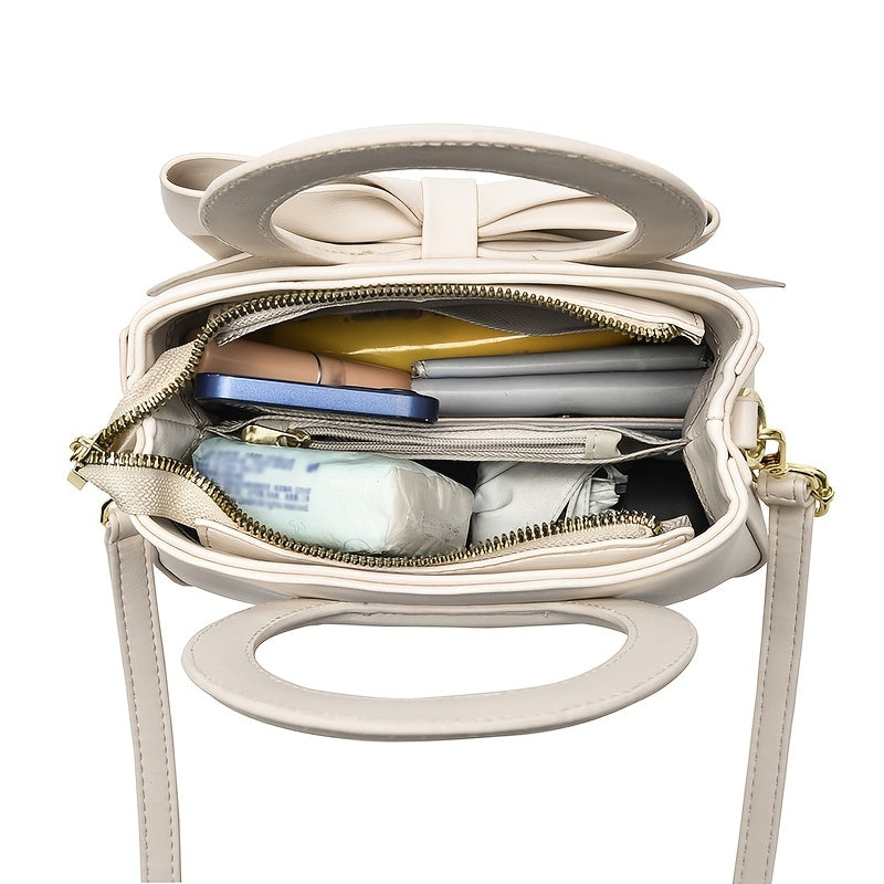 Ayollar uchun bir rangli kamon fermuarlı kichik sumka