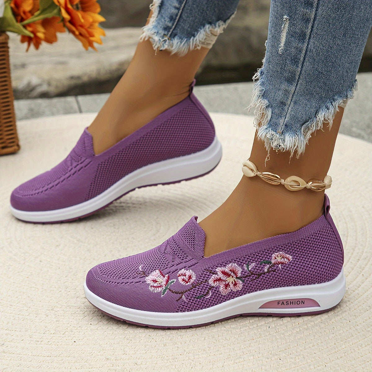 Women's Mesh Breathable Casual Sports Shoes Flat Bottom Comfortable