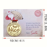 Acrylic Christmas Decoration Medal with Greeting Card No Electricity Needed