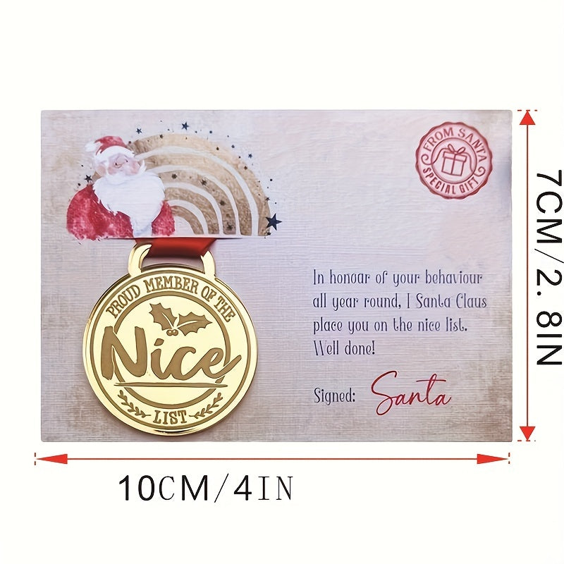 Acrylic Christmas Decoration Medal with Greeting Card No Electricity Needed