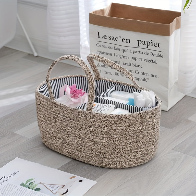 Storage Basket with Divided Compartments for Baby Essentials and Home Organization