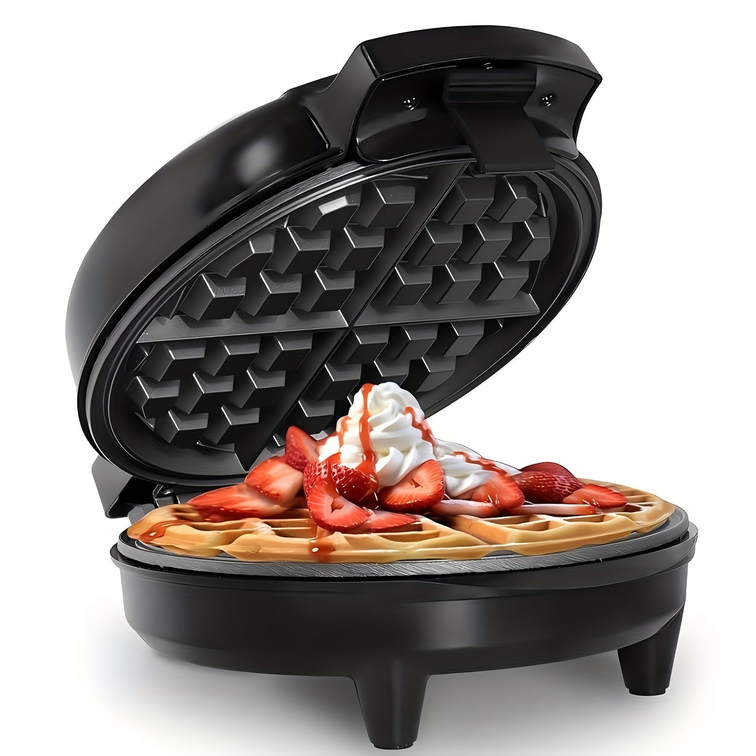 Sandwichera de 7 pulgadas con control de temperatura ajustable, placas antiadherentes, mango de tacto frío