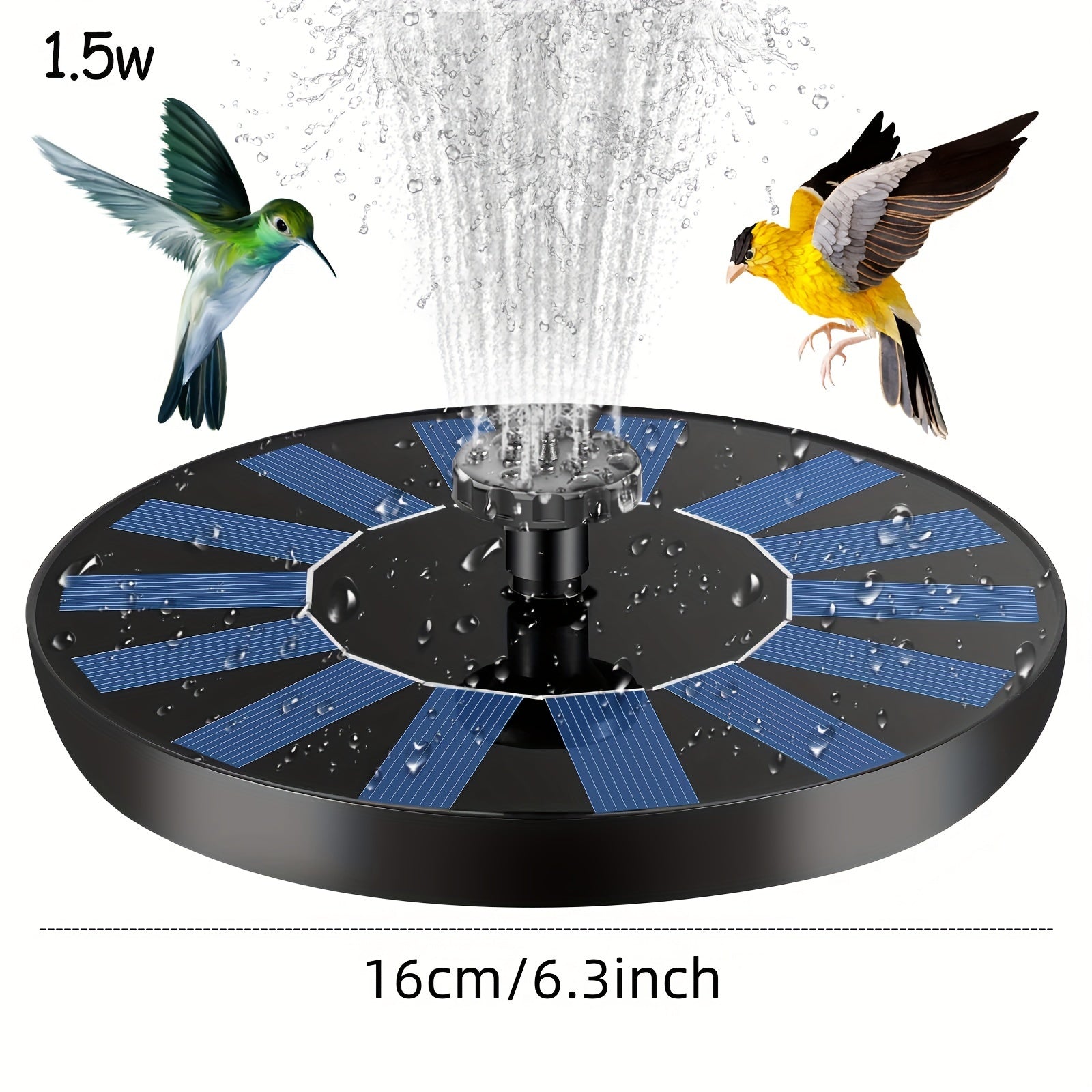 Solar-Powered Floating Bird Bath Fountain Pump for Garden Pond Pool