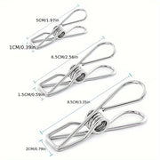 10pcs Stainless Steel Wire Clips Large Medium Small Multi-Functional Clips for Clothes Laundry