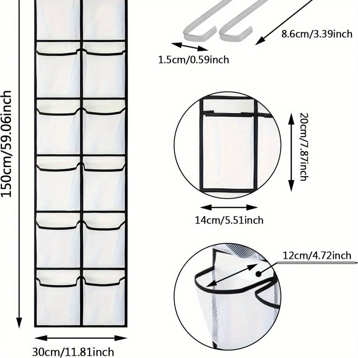 Over-the-Door Hanging Organizer Bags with 35 Pockets for Shoes Clothes Toys and Home Storage