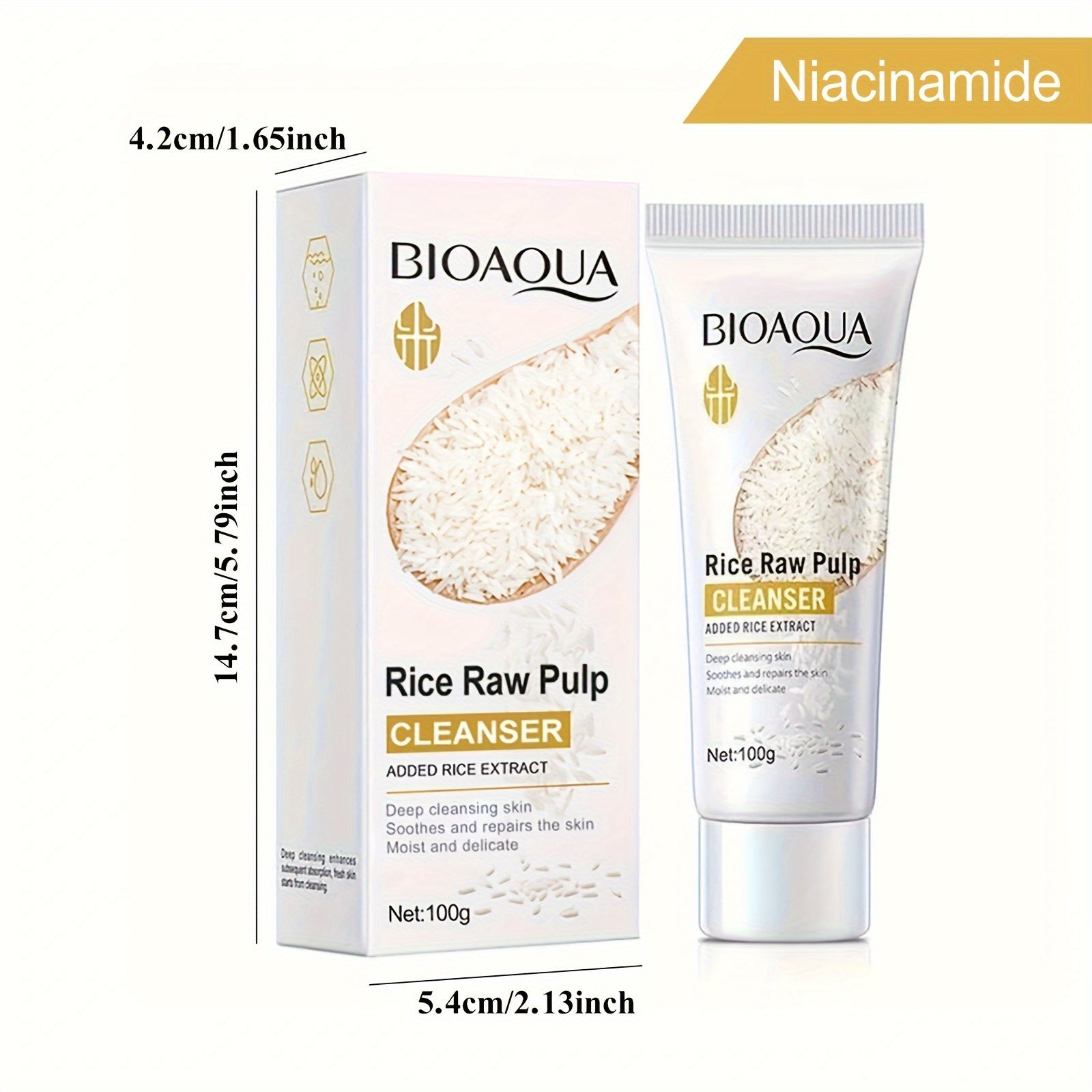 100 г Рисовый сырой пульповый очищающий гель для глубокой очистки нежной кожи.