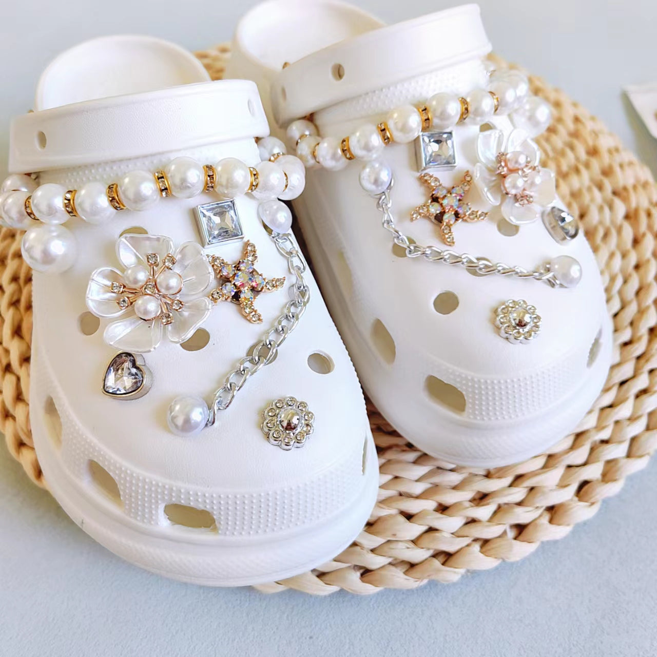 Women's Shoe Jewelry Five-Leaf Flower Starfish Chain with Beads and Ornaments