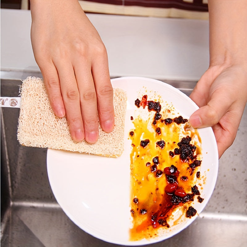 5-Piece Loofah Dishwashing Sponge Set Non-Stick Oil Brush Kitchen Scrub