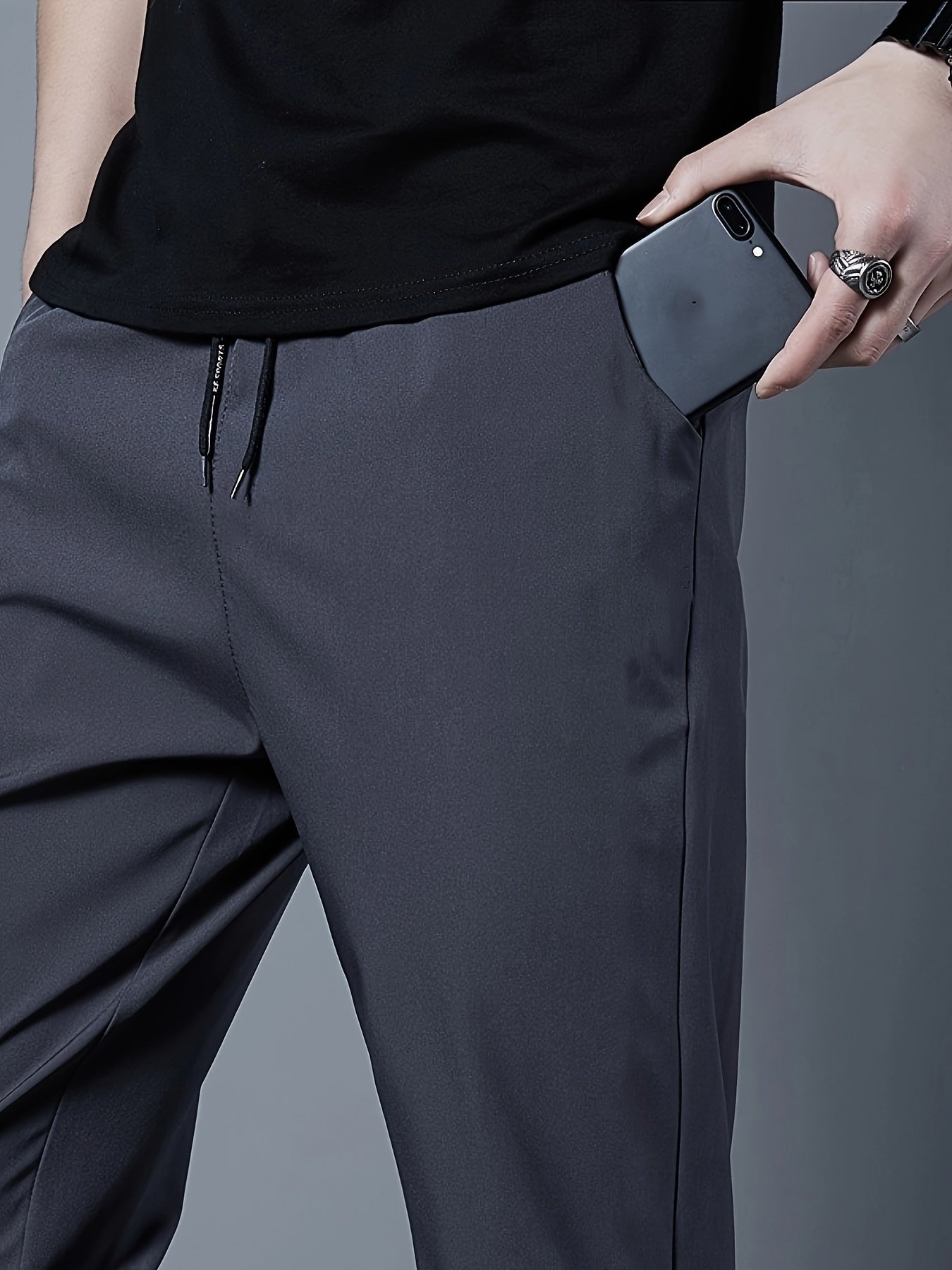 Men's Solid Golf Pants Slim Fit Drawstring Pockets Summer Polyester