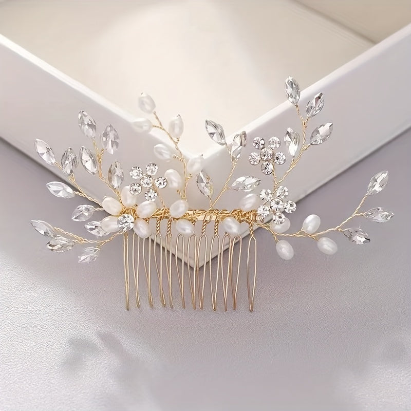 Elegant Crystal Hair Combs with Pearls for Weddings and Parties Stylish Bridal Hair Accessories