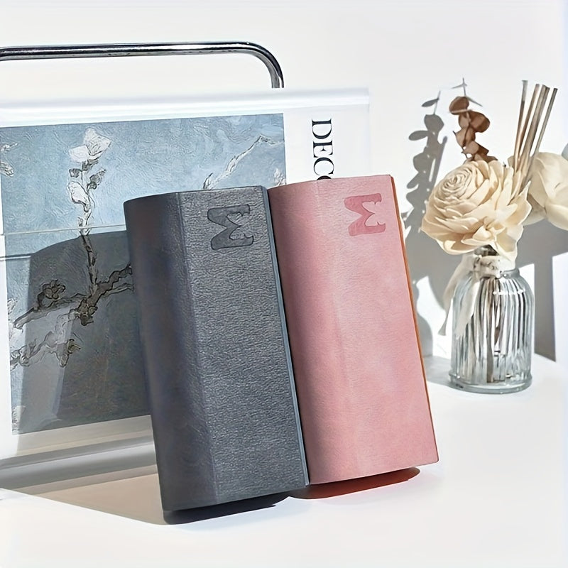 Dual-Layer Glasses Case Blue or Orange Faux Leather Scratch-Resistant Eyeglass Holder